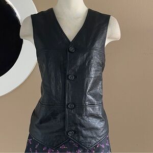 Small Vintage 90s biker vest — sleek, edgy, and fall-ready!